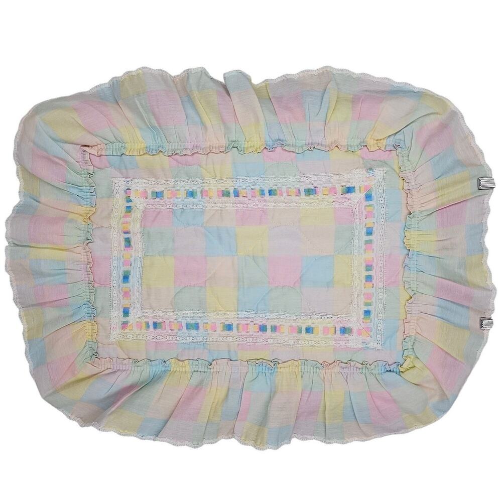 VINTAGE PASTEL PLAID SHAM PILLOWCASE – FITS 25" x 19" – EVERWEAR USA